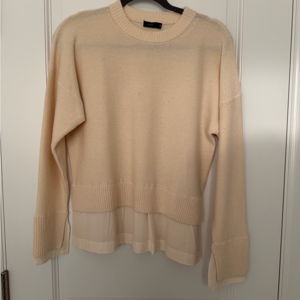 Joseph Mixed Media Ivory Knit Sweater